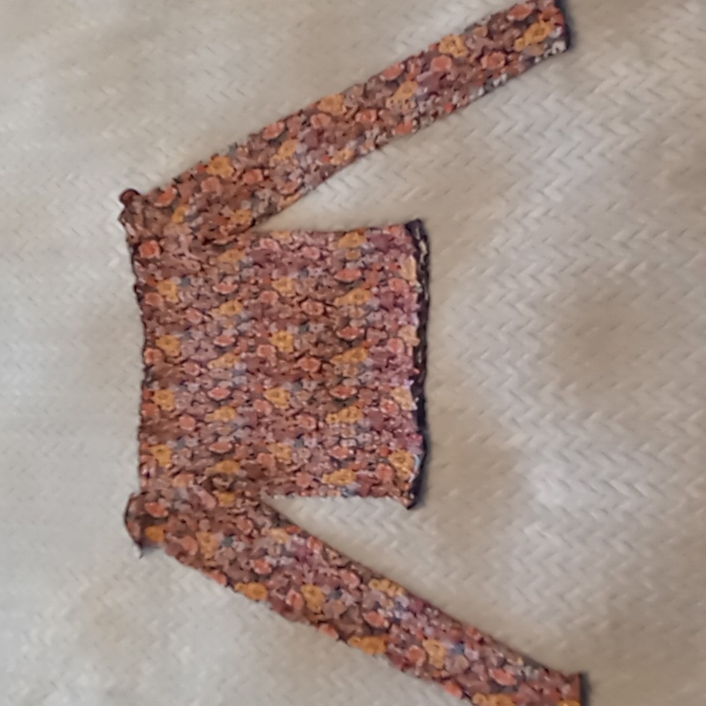 Floral off the shoulder smocked top size large.